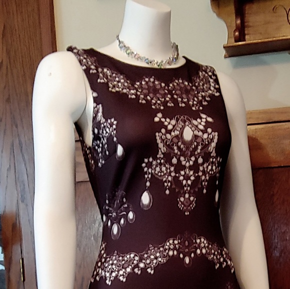 Lipsy Black & Whites Chandelier Jewel Print Dress - Picture 5 of 7